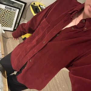 J. Crew Burgundy red corduroy shirt